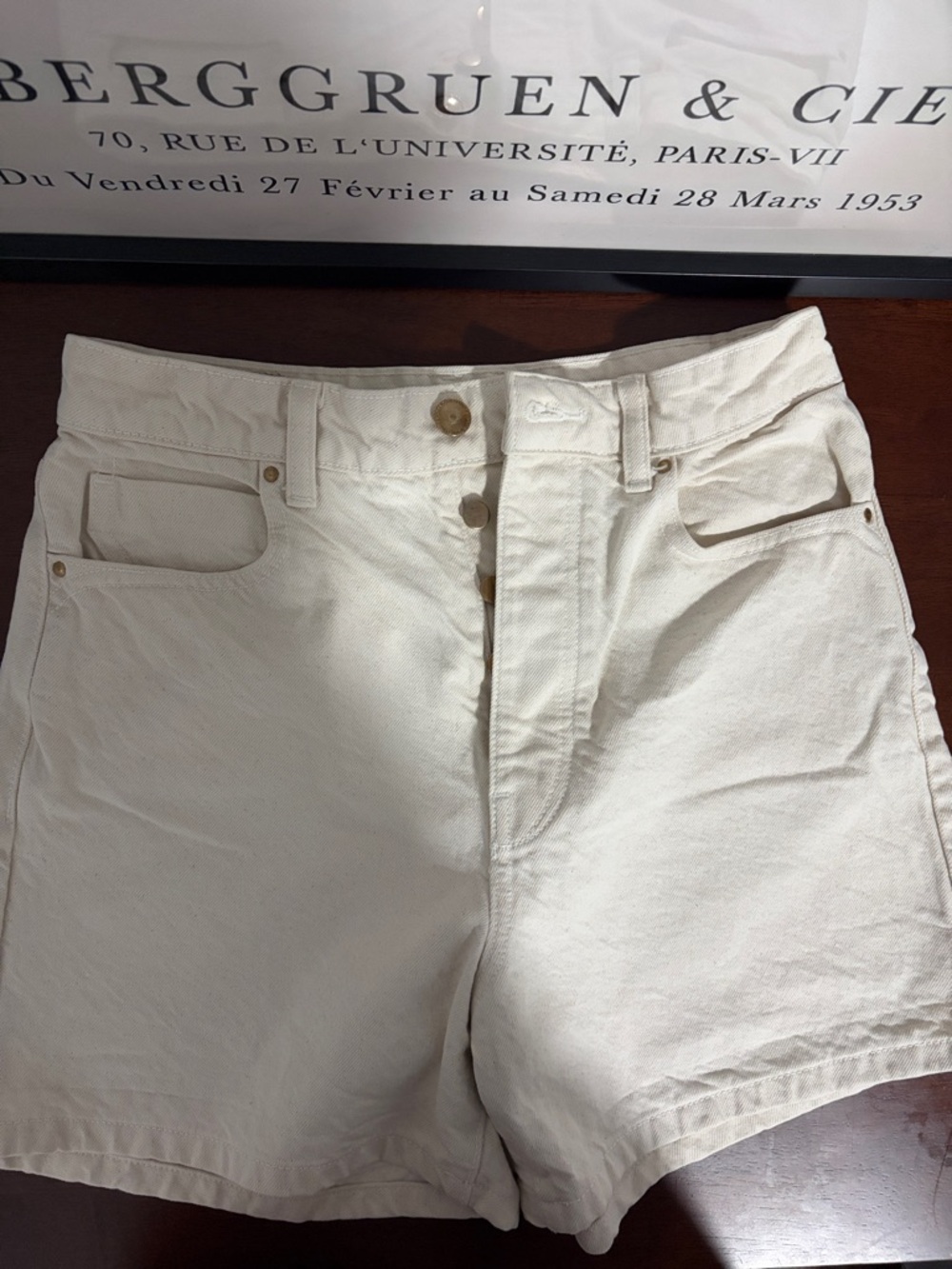 Zara Shorts Denim 5 Gold Buttons